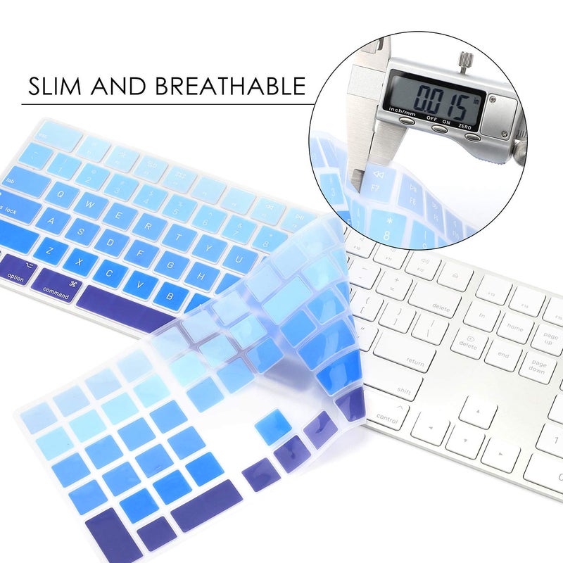 Allinside Ombre Blue Cover for Apple iMac Magic Wireless Keyboard with Numeric Keypad MQ052LL/A A1843 US Layout - Image 4